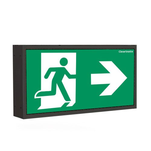 Jumbo 40m Exit, Surface Mount, LP, Clevertest Plus, All Pictograms, Single or Double Sided, Black